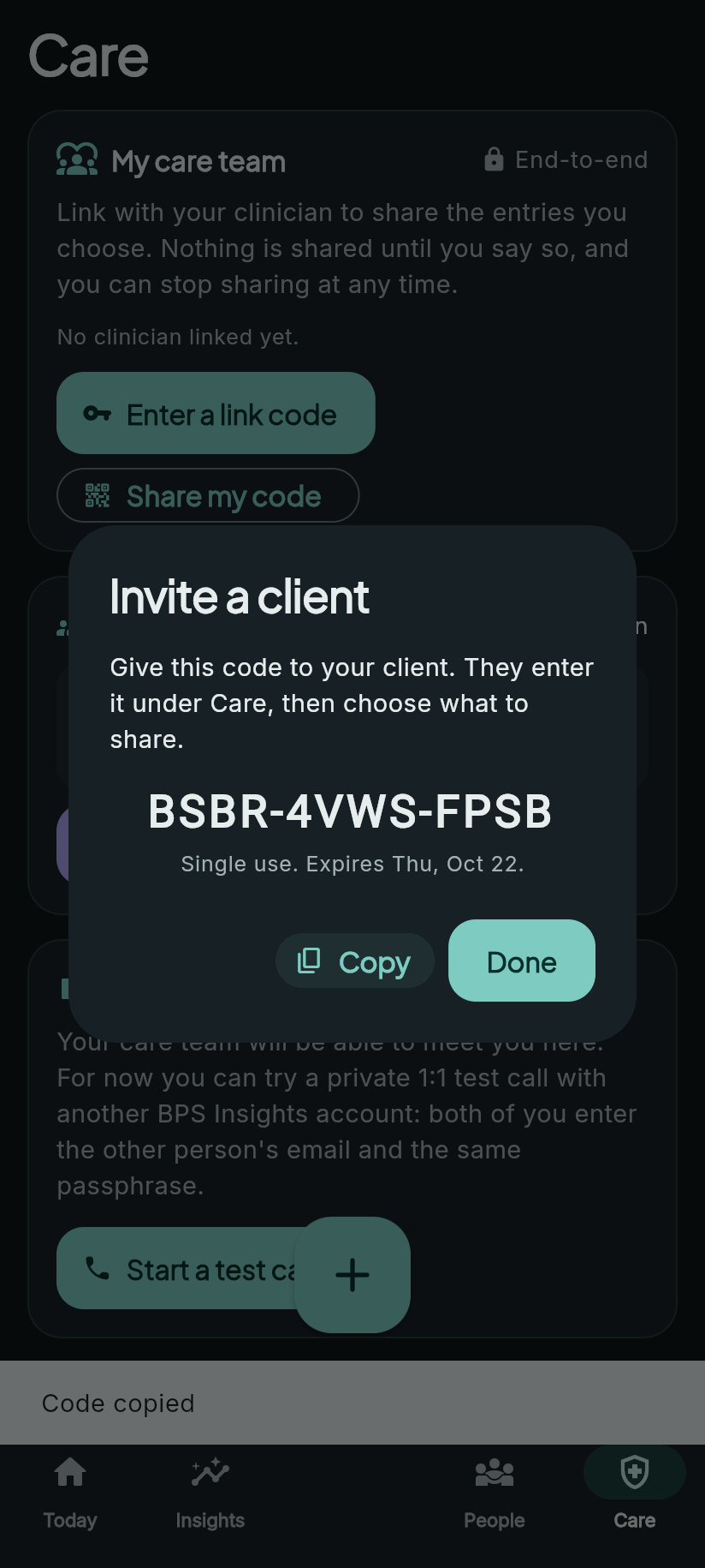 Invite code