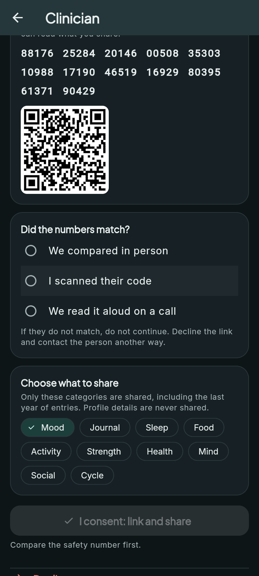 Consent disabled until verified